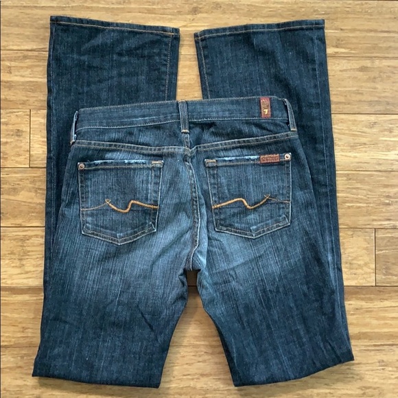 7 FOR ALL MANKIND Black Faded-Wash Boot Cut Sz 26 - Picture 2 of 4